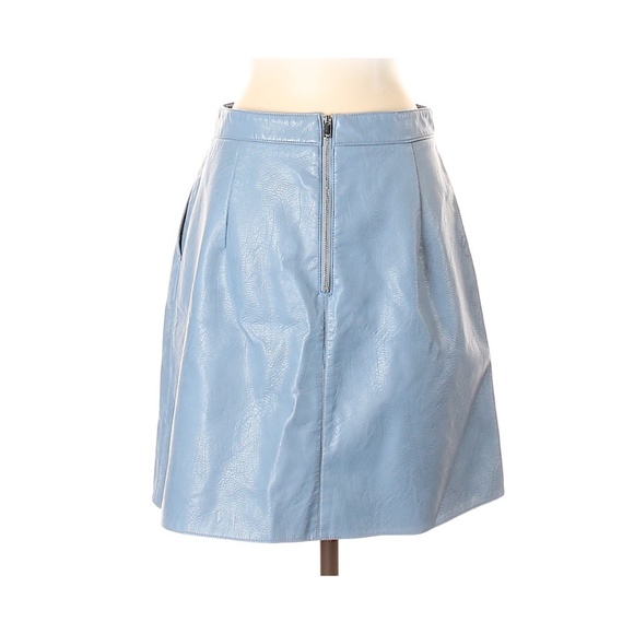 Zara Blue Faux Leather Skirt - Picture 2 of 2